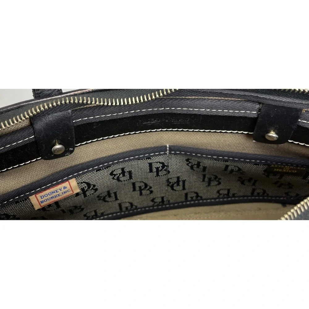 Vintage Dooney & Bourke‎ Signature Monogram Shoulder Handbag Purse Grey/Black